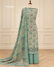Printed Alpine 3 Piece Winter Suit with Embroidered Daaman and Matching Shawl