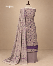 Alpine Vintage Floral 3-Piece Unstitched Suit with Organza Daaman