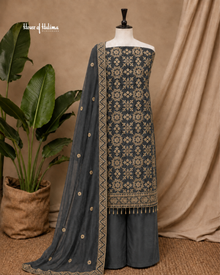 Embroidered Raw Silk 4 Piece Asian Occasionwear Suit