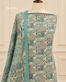 Printed Alpine 3 Piece Winter Suit with Embroidered Daaman and Matching Shawl
