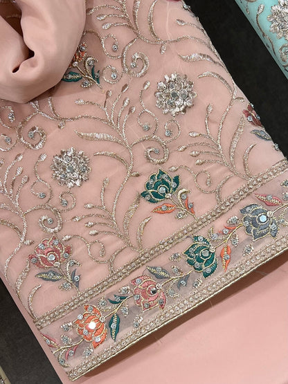 Embroidered georgettes 4pcs
