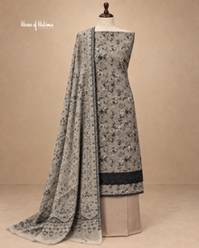 Alpine Vintage Floral 3-Piece Unstitched Suit with Organza Daaman