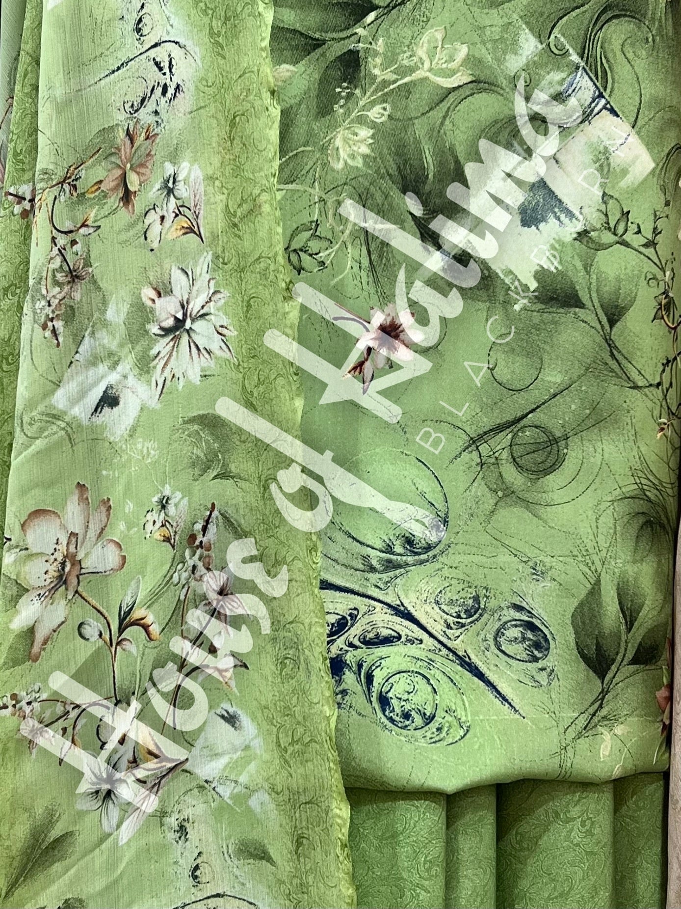 French crepe print 3pcs
