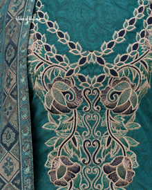 Embroidered Micro Velvet 3 Piece Suit with Woven Shawl