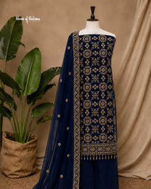Embroidered Raw Silk 4 Piece Asian Occasionwear Suit