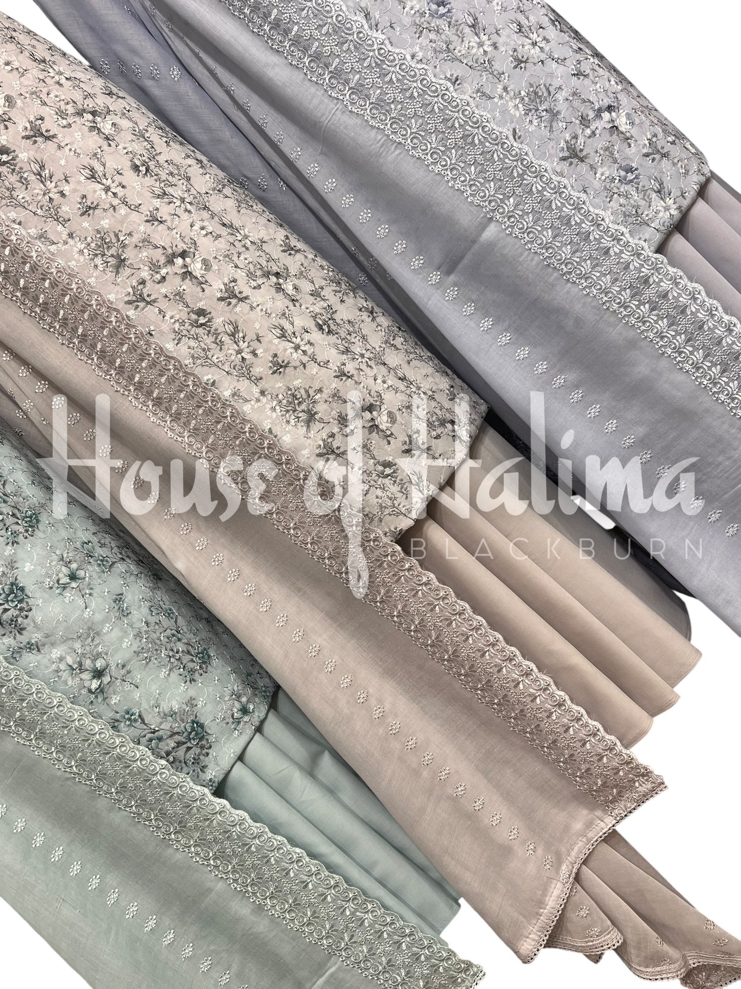 Embroidered cotton lawn 3pcs