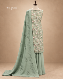 Alpine 3-Piece Floral Printed & Doriwork Embroidered Unstitched Suit
