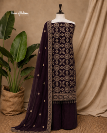 Embroidered Raw Silk 4 Piece Asian Occasionwear Suit