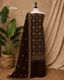 Embroidered Raw Silk 4 Piece Asian Occasionwear Suit