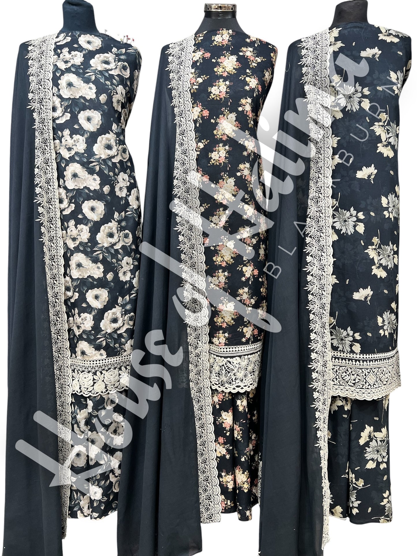 Full print embroidered cottons 3pcs