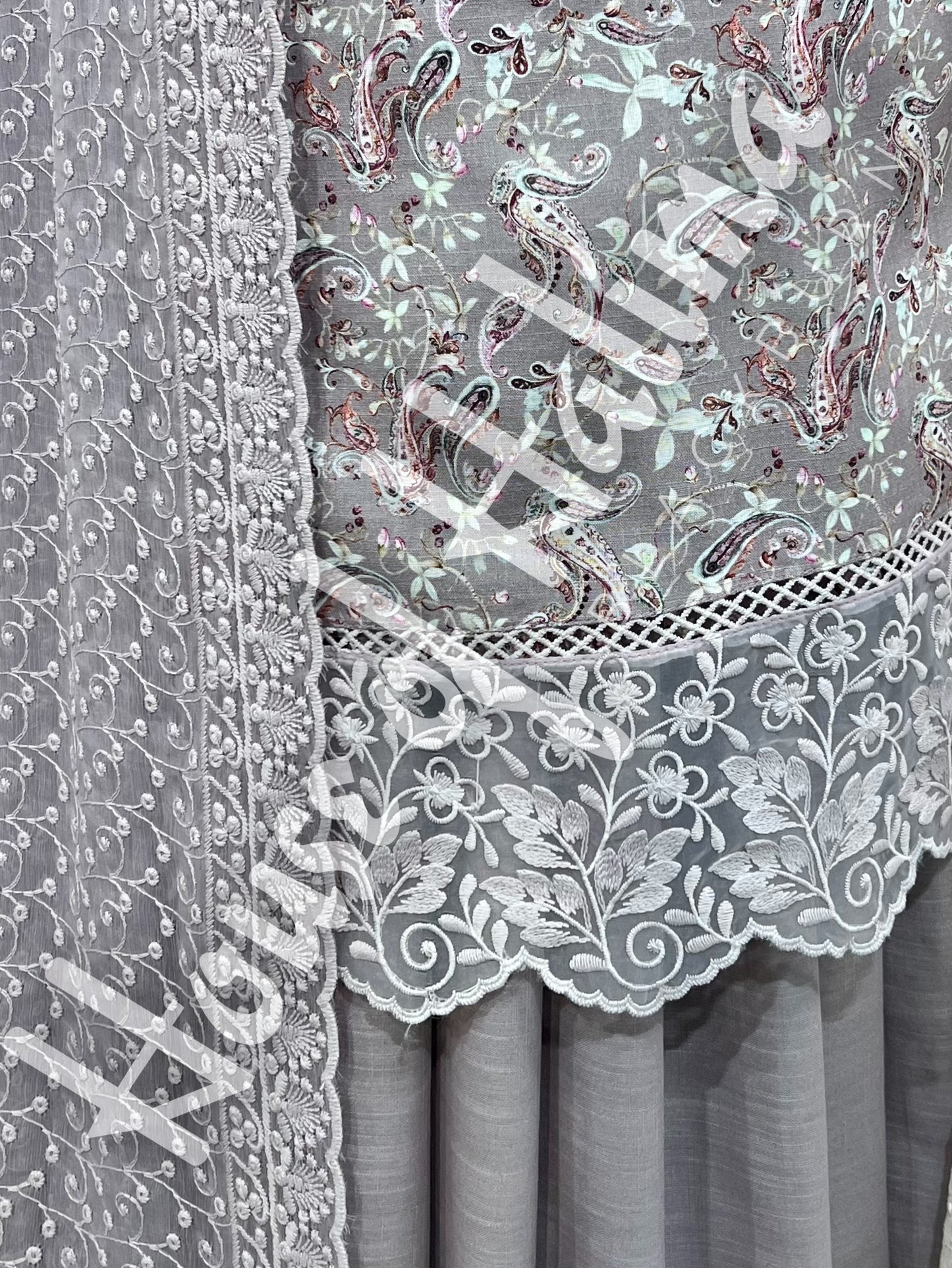 Embroidered cotton slub 3pcs