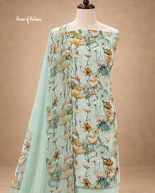 French Crepe Floral Printed 3-Piece Unstitched Suit