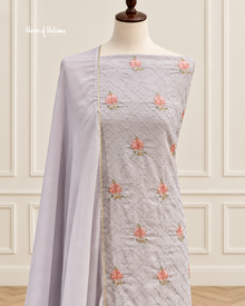 Pastel Georgette 3 Piece Suit with Doriwork Embroidery and Floral Daaman