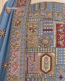 4 Piece Unstitched Georgette Embroidered Suit – Heavy Embellished Wedding & Partywear