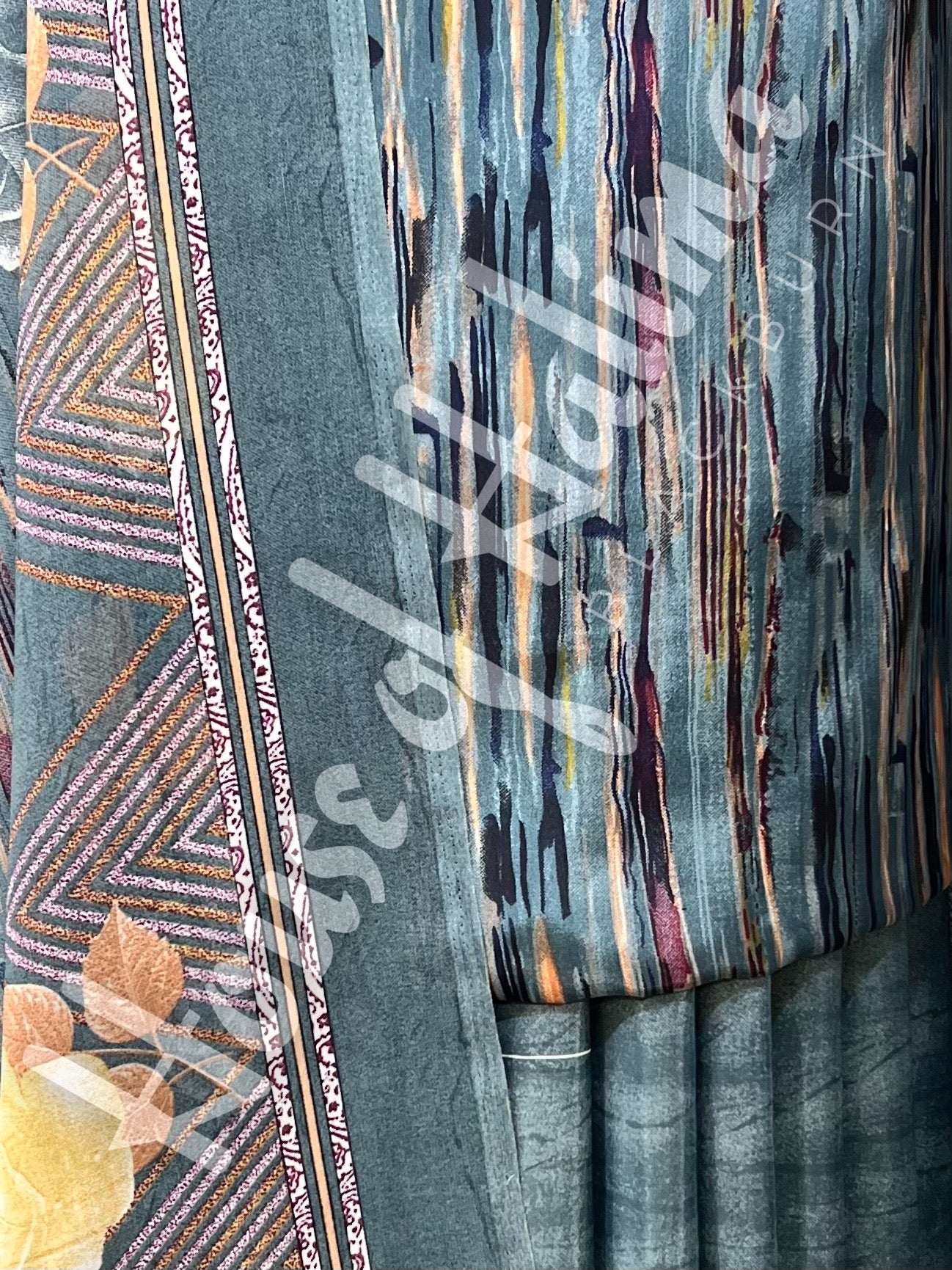 French crepe print 3pcs