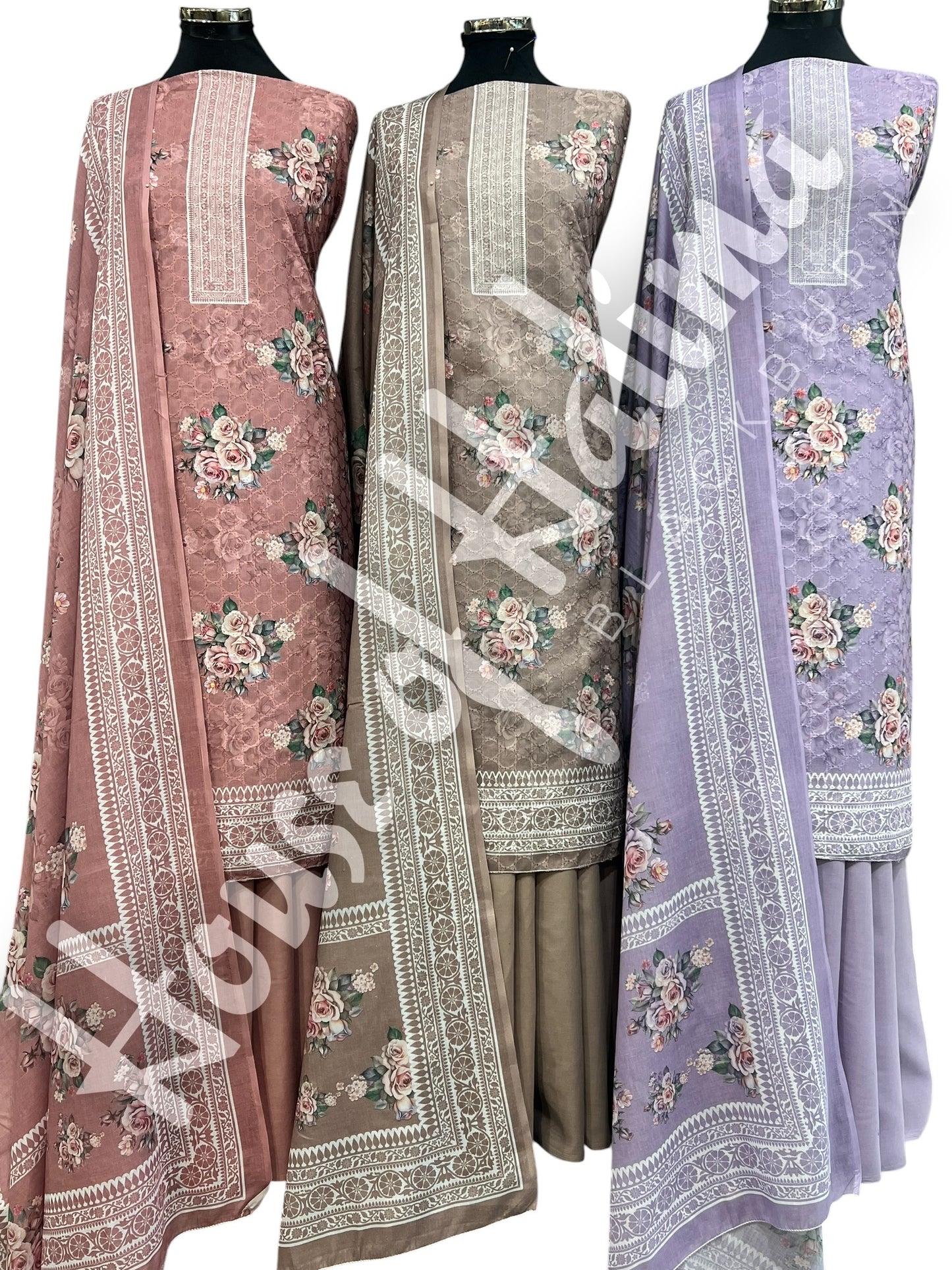 Embroidered cottons 3pcs