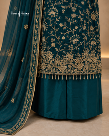 Embroidered Raw Silk 4 Piece Asian Occasionwear Suit