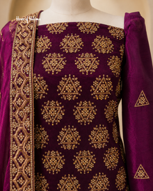 Embroidered Shisha Silk 4 Piece Asian Occasionwear Suit