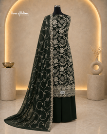 Embroidered Georgette 4 Piece Unstitched Asian Occasionwear Suit