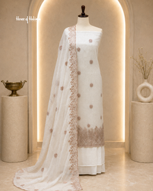 Gold Embroidered Shisha Silk 4 Piece Asian Occasionwear Suit
