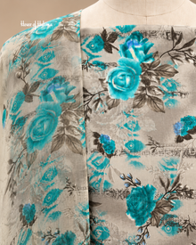 French Crepe Statement Floral Printed Unstitched Suit