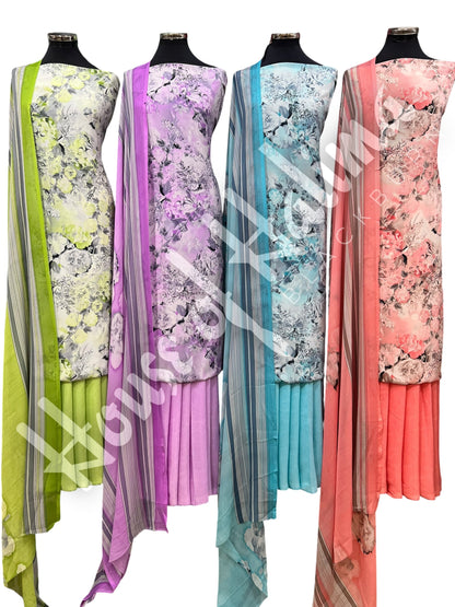 Premium quality french crepe print 3pcs