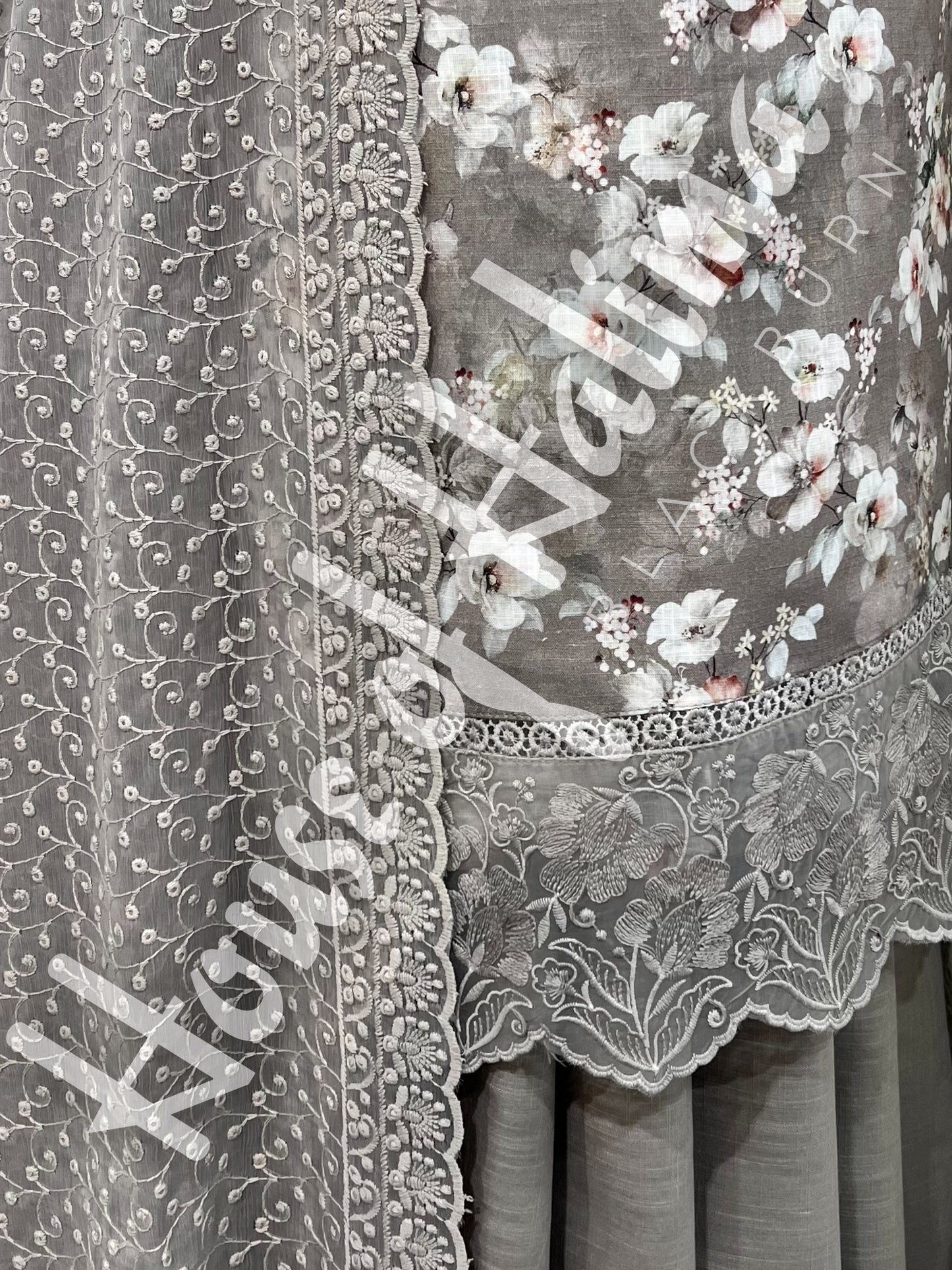 Embroidered cotton slub 3pcs