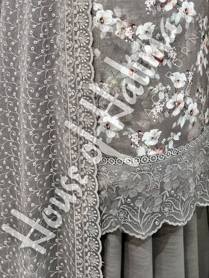 Embroidered cotton slub 3pcs