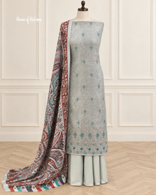 Marina Twill 3 Piece Suit with Kashmiri Style Printed Shawl