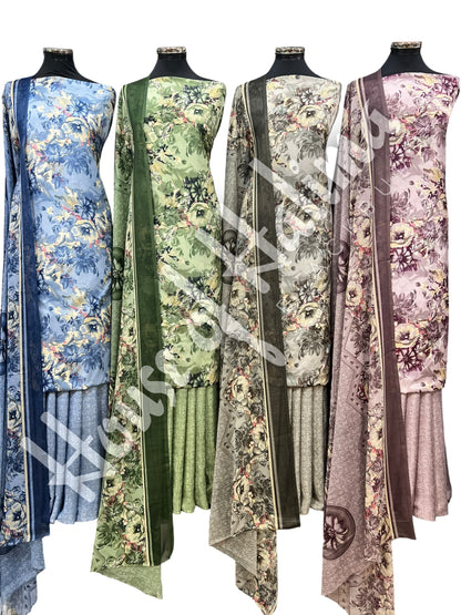 French crepe print 3pcs