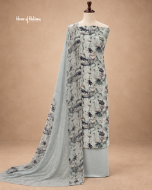 French Crepe Floral Printed 3-Piece Unstitched Suit