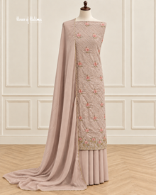 Pastel Georgette 3 Piece Suit with Doriwork Embroidery and Floral Daaman