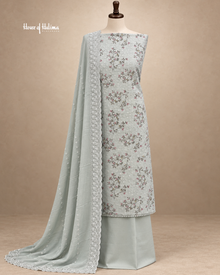 Alpine Floral Embroidered 3-Piece Unstitched Suit with Embroidered Dupatta