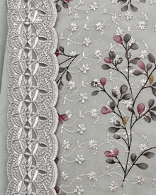 Alpine Floral Embroidered 3-Piece Unstitched Suit with Embroidered Dupatta