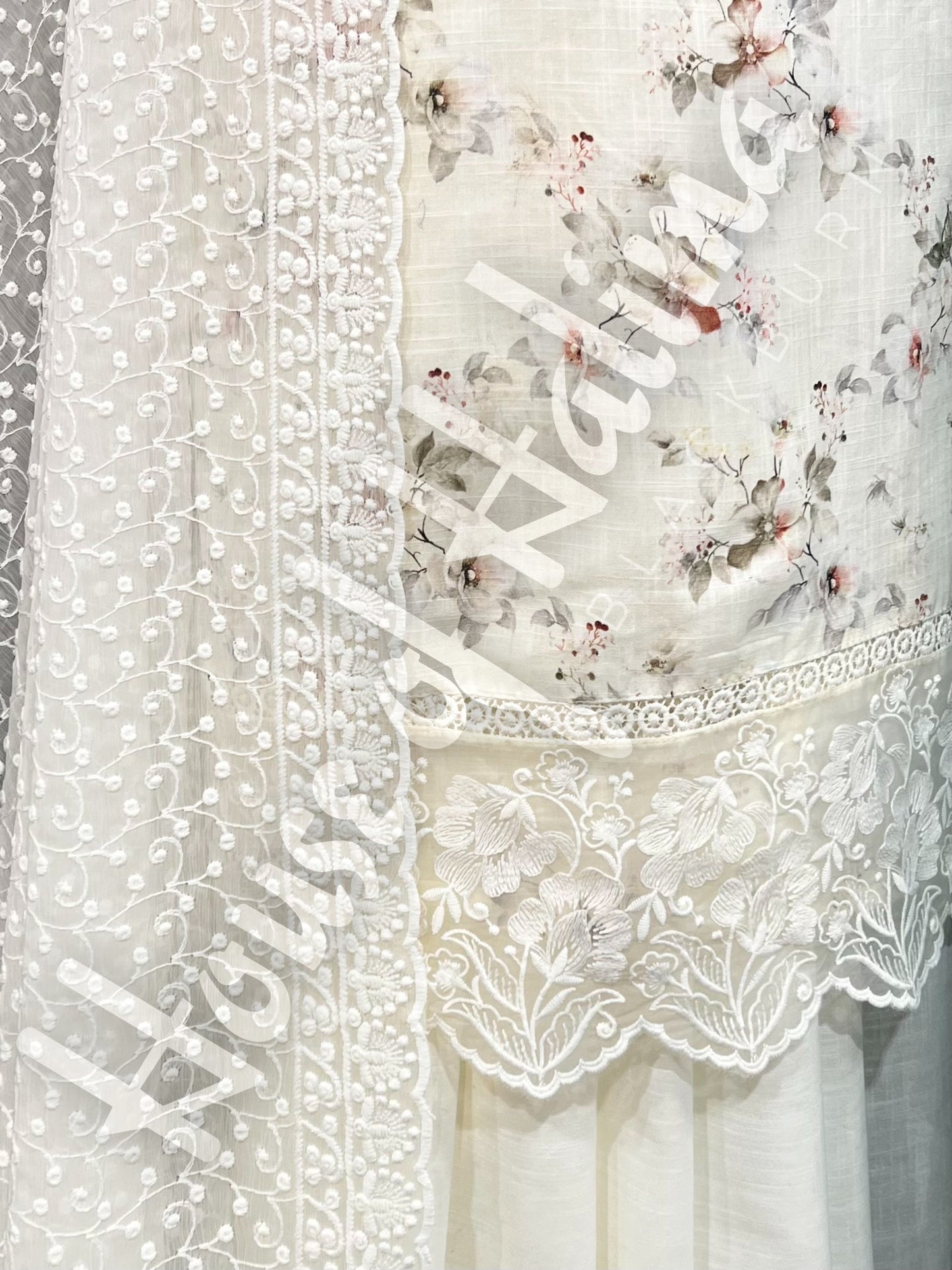 Embroidered cotton slub 3pcs