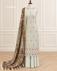 Marina Twill 3 Piece Suit with Kashmiri Style Printed Shawl