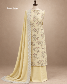 Alpine Floral Embroidered 3-Piece Unstitched Suit with Embroidered Dupatta