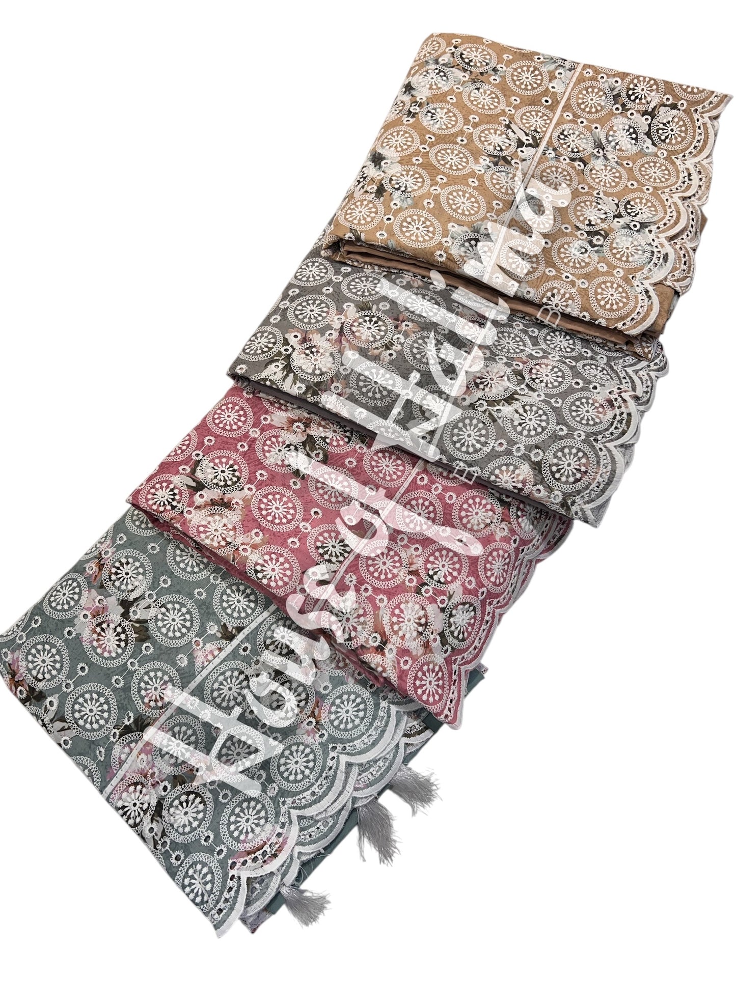 Embroidered cotton 3pcs