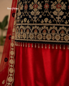 Embellished Net 4 Piece Asian Mehndi Occasionwear Suit