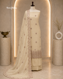 Gold Embroidered Shisha Silk 4 Piece Asian Occasionwear Suit