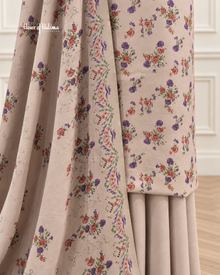 3 Piece Unstitched Alpine Suit – Floral Printed Kameez, Plain Shalwar & Burnout Shawl