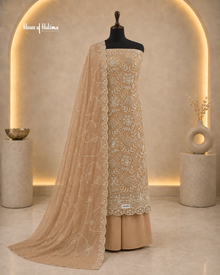 Embroidered Georgette 4 Piece Unstitched Asian Occasionwear Suit