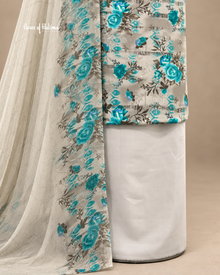 French Crepe Statement Floral Printed Unstitched Suit