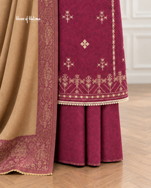 Embroidered Alpine 3 Piece Unstitched Suit with Woven Shawl