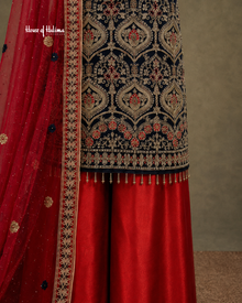 Embellished Net 4 Piece Asian Mehndi Occasionwear Suit