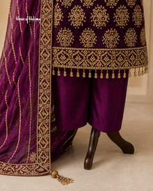 Embroidered Shisha Silk 4 Piece Asian Occasionwear Suit