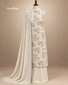 Alpine Floral Embroidered 3-Piece Unstitched Suit with Embroidered Dupatta