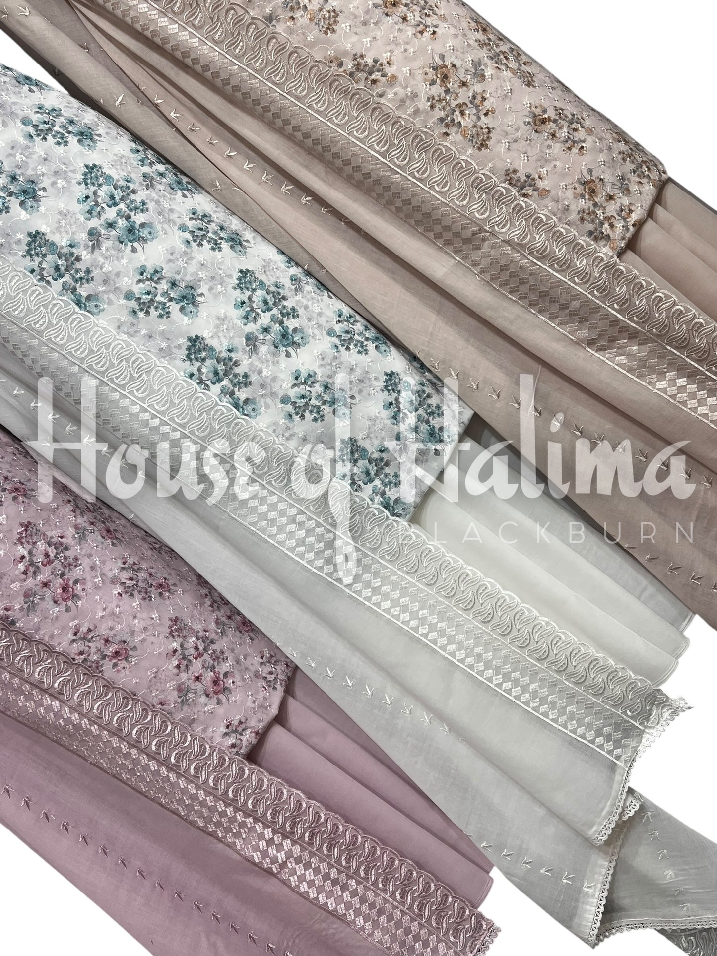 Embroidered cotton lawn 3pcs