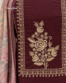 Embroidered Alpine 3 Piece Suit with Printed Velvet Shawl