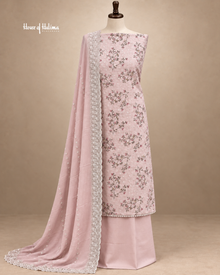 Alpine Floral Embroidered 3-Piece Unstitched Suit with Embroidered Dupatta